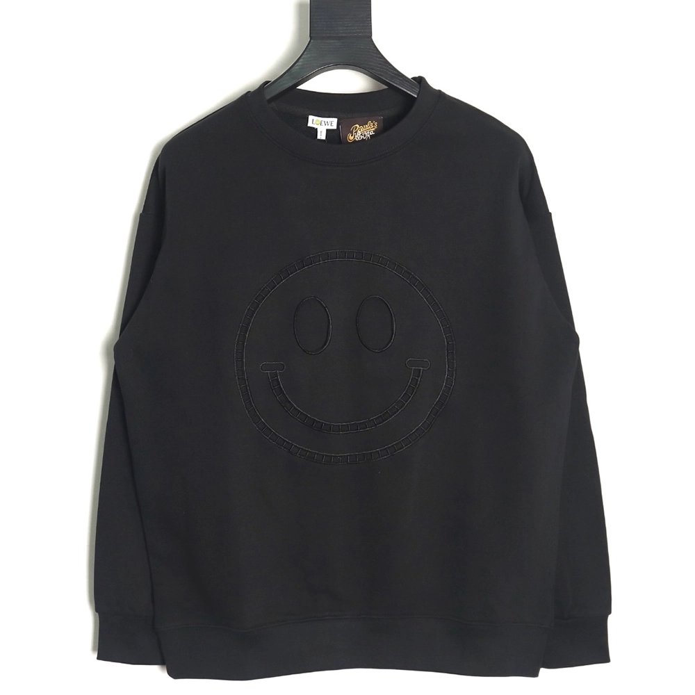 Loewe hollow smiley face crew neck sweatshirt,Loewe Sweatshirt,Sweatshirt,APPAREL Clothing
