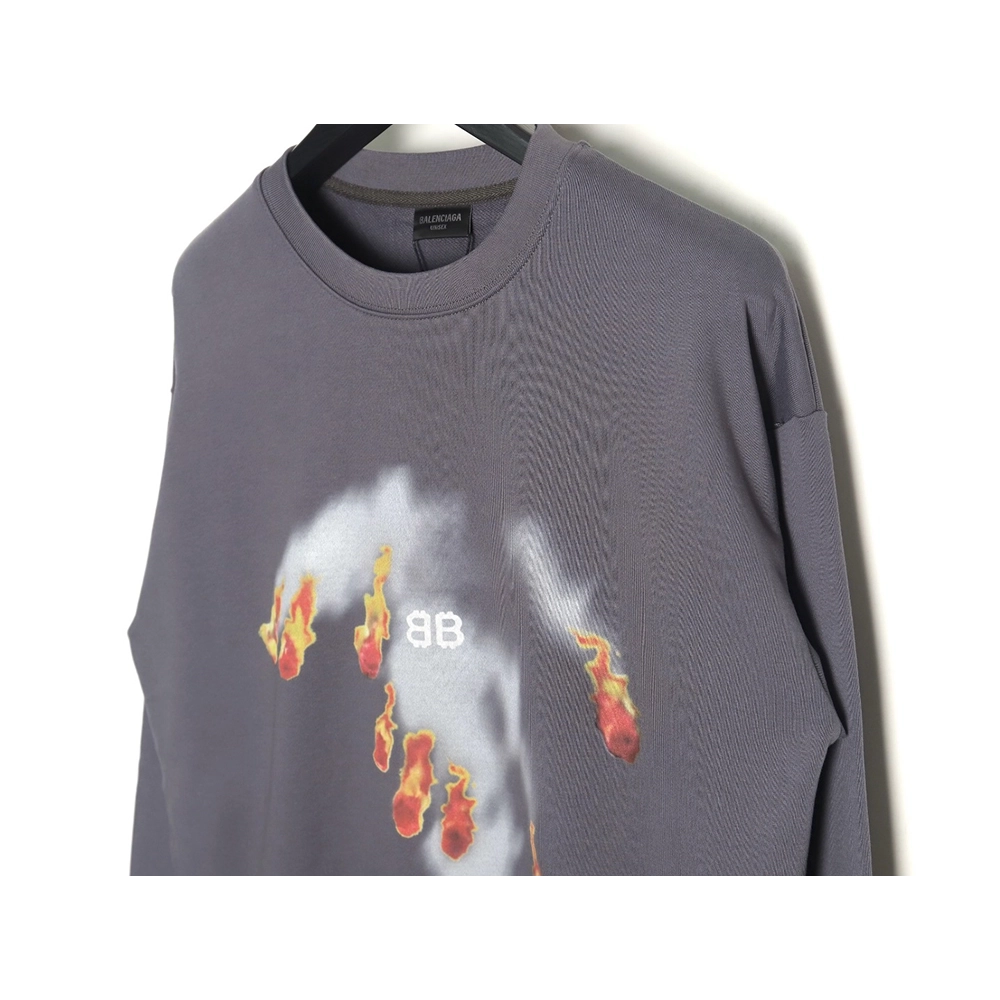 Balenciaga flame pattern crew neck sweatshirt,Balenciaga Sweatshirt,Sweatshirt,APPAREL Clothing