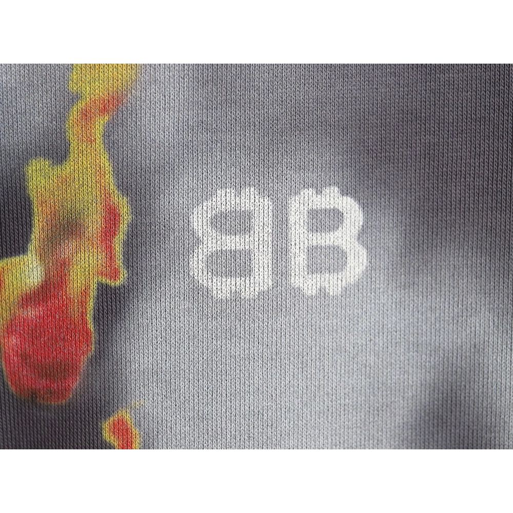 Balenciaga flame pattern crew neck sweatshirt,Balenciaga Sweatshirt,Sweatshirt,APPAREL Clothing