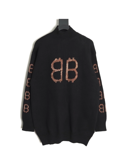 Balenciaga Double B Bitcoin Sweater,Balenciaga Sweatshirt,Sweatshirt,APPAREL Clothing