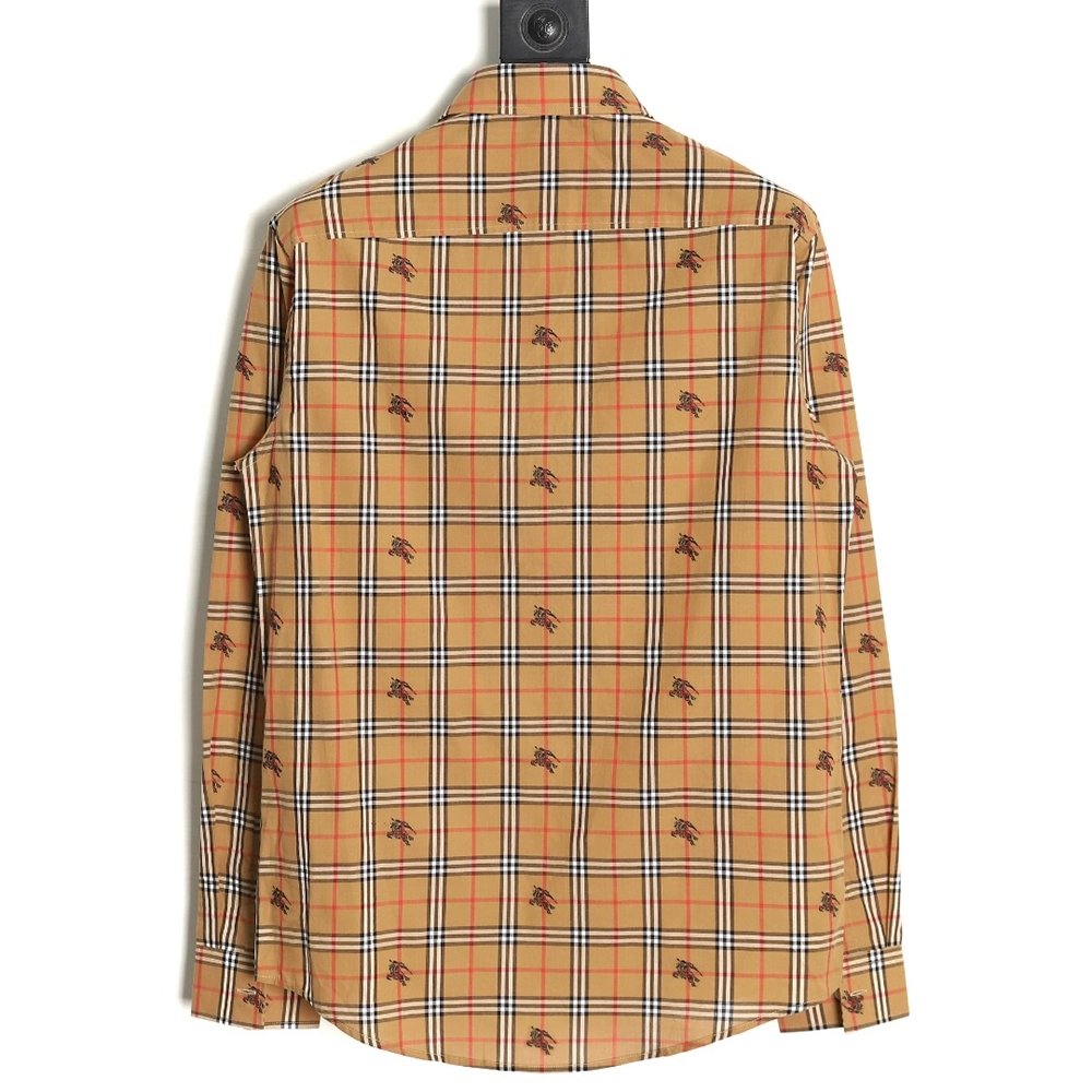 Burberry all over warhorse print checked shirt,Burberry Shirt,Shirt,APPAREL Clothing