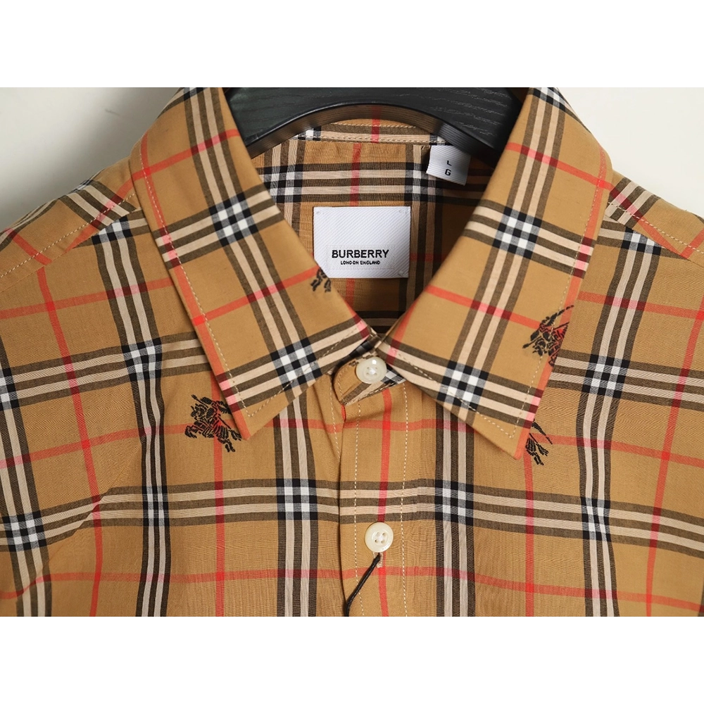 Burberry all over warhorse print checked shirt,Burberry Shirt,Shirt,APPAREL Clothing