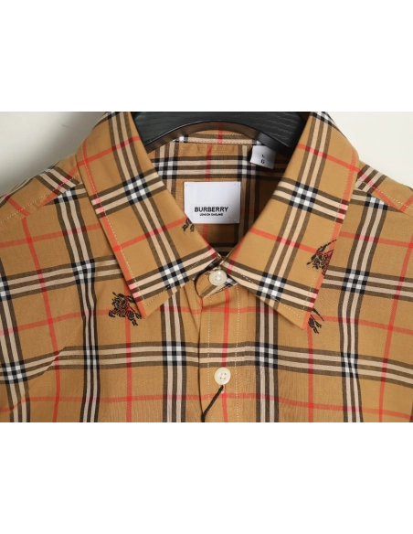 Burberry all over warhorse print checked shirt,Burberry Shirt,Shirt,APPAREL Clothing