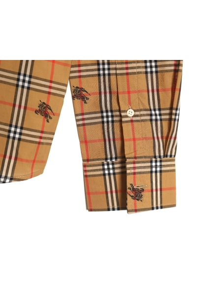 Burberry all over warhorse print checked shirt,Burberry Shirt,Shirt,APPAREL Clothing