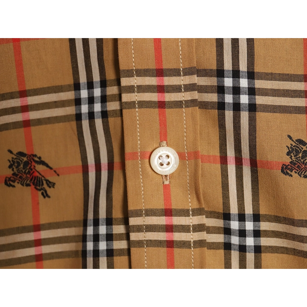 Burberry all over warhorse print checked shirt,Burberry Shirt,Shirt,APPAREL Clothing