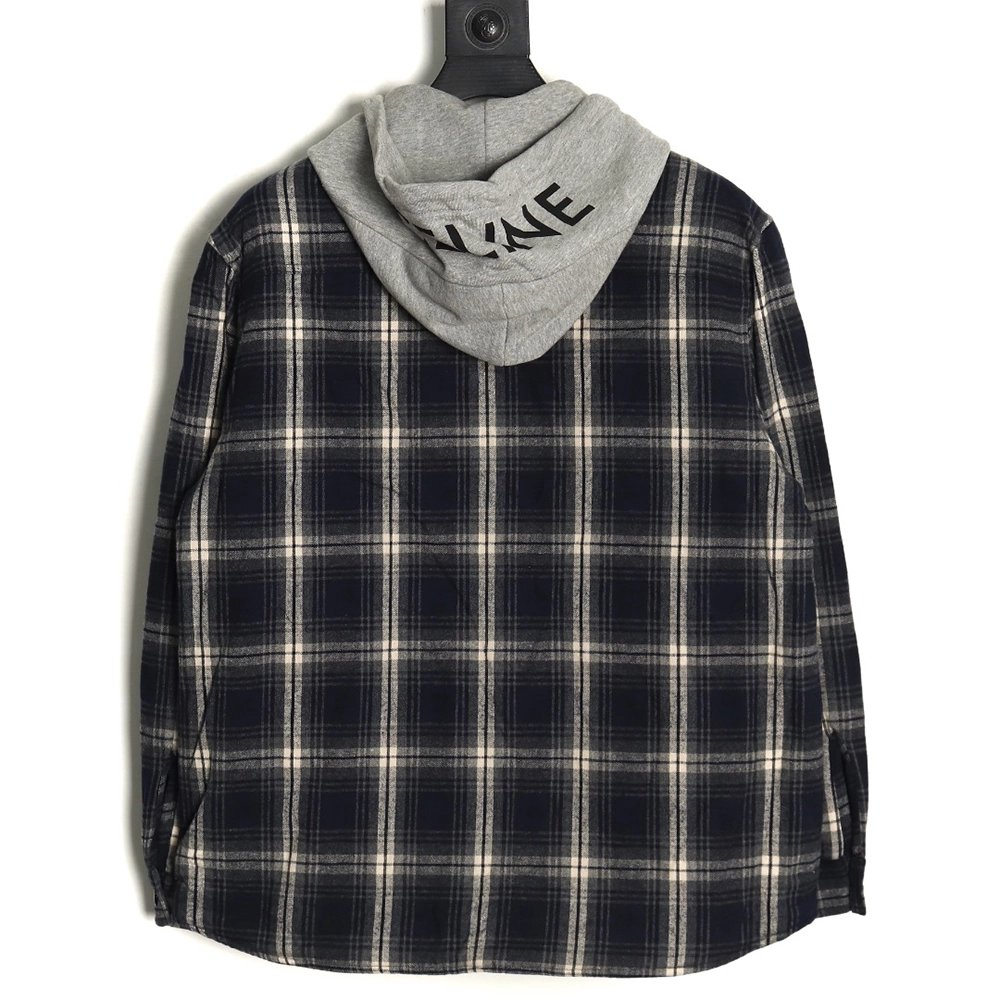 Celine checked cashmere hooded coat,Celine Jacket,Jacket,APPAREL Clothing