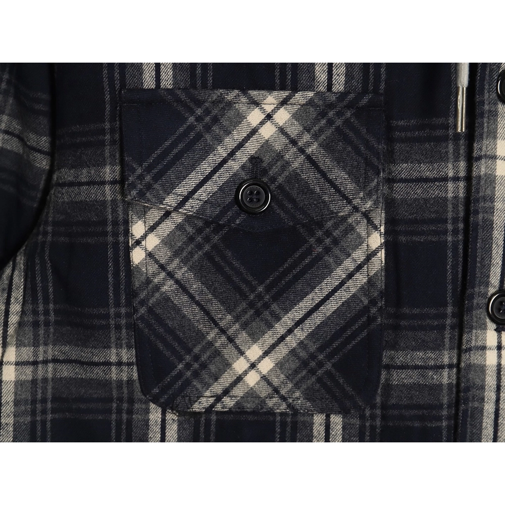 Celine checked cashmere hooded coat,Celine Jacket,Jacket,APPAREL Clothing