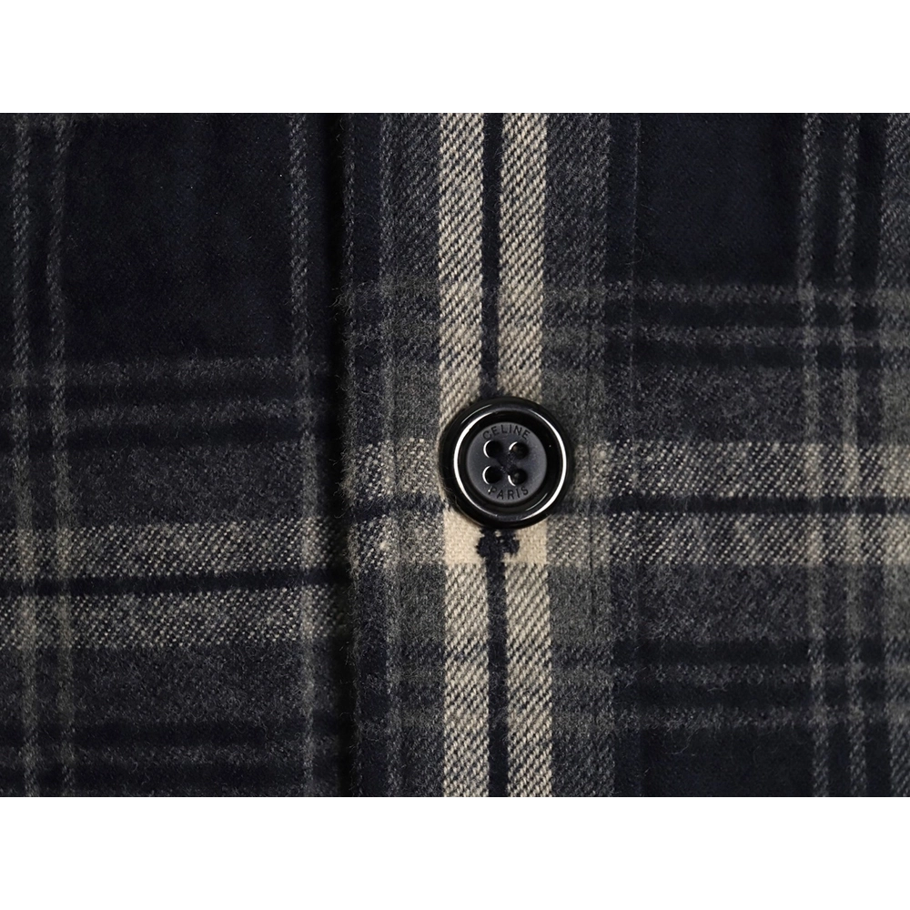 Celine checked cashmere hooded coat,Celine Jacket,Jacket,APPAREL Clothing