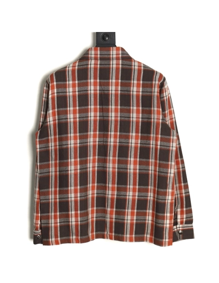 Chrome Hearts Flannel Plaid Long Sleeve Shirt,Chrome Hearts Shirt,Shirt,APPAREL Clothing