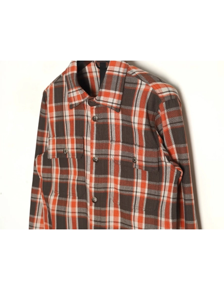 Chrome Hearts Flannel Plaid Long Sleeve Shirt,Chrome Hearts Shirt,Shirt,APPAREL Clothing