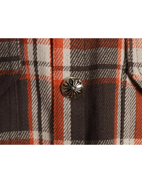 Chrome Hearts Flannel Plaid Long Sleeve Shirt,Chrome Hearts Shirt,Shirt,APPAREL Clothing