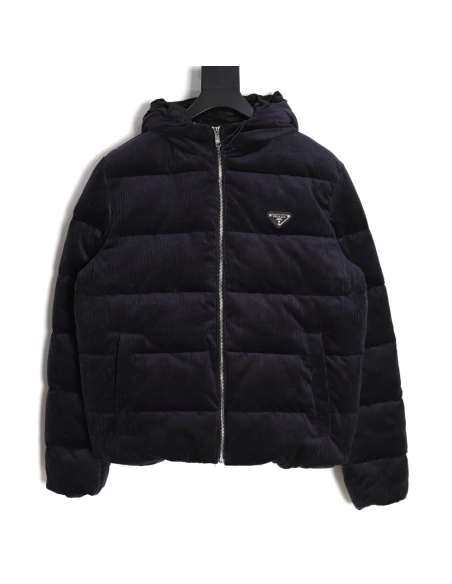 Prada Corduroy Down Jacket,Prada Jacket,Jacket,APPAREL Clothing