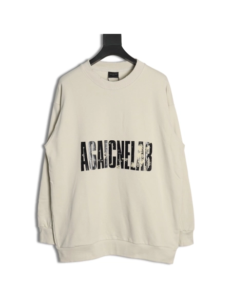 Balenciaga American Tape Lettering Crew Neck Sweatshirt,Balenciaga Sweatshirt,Sweatshirt,APPAREL Clothing