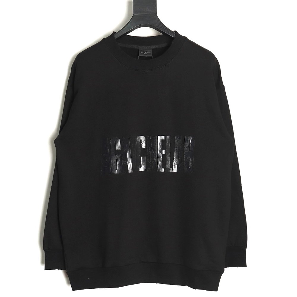 Balenciaga American Tape Lettering Crew Neck Sweatshirt,Balenciaga Sweatshirt,Sweatshirt,APPAREL Clothing