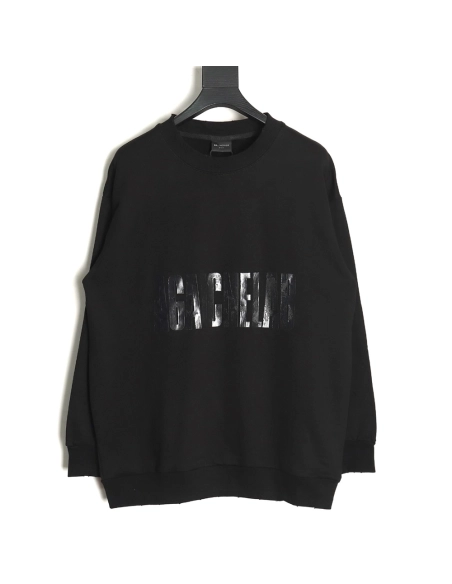 Balenciaga American Tape Lettering Crew Neck Sweatshirt,Balenciaga Sweatshirt,Sweatshirt,APPAREL Clothing