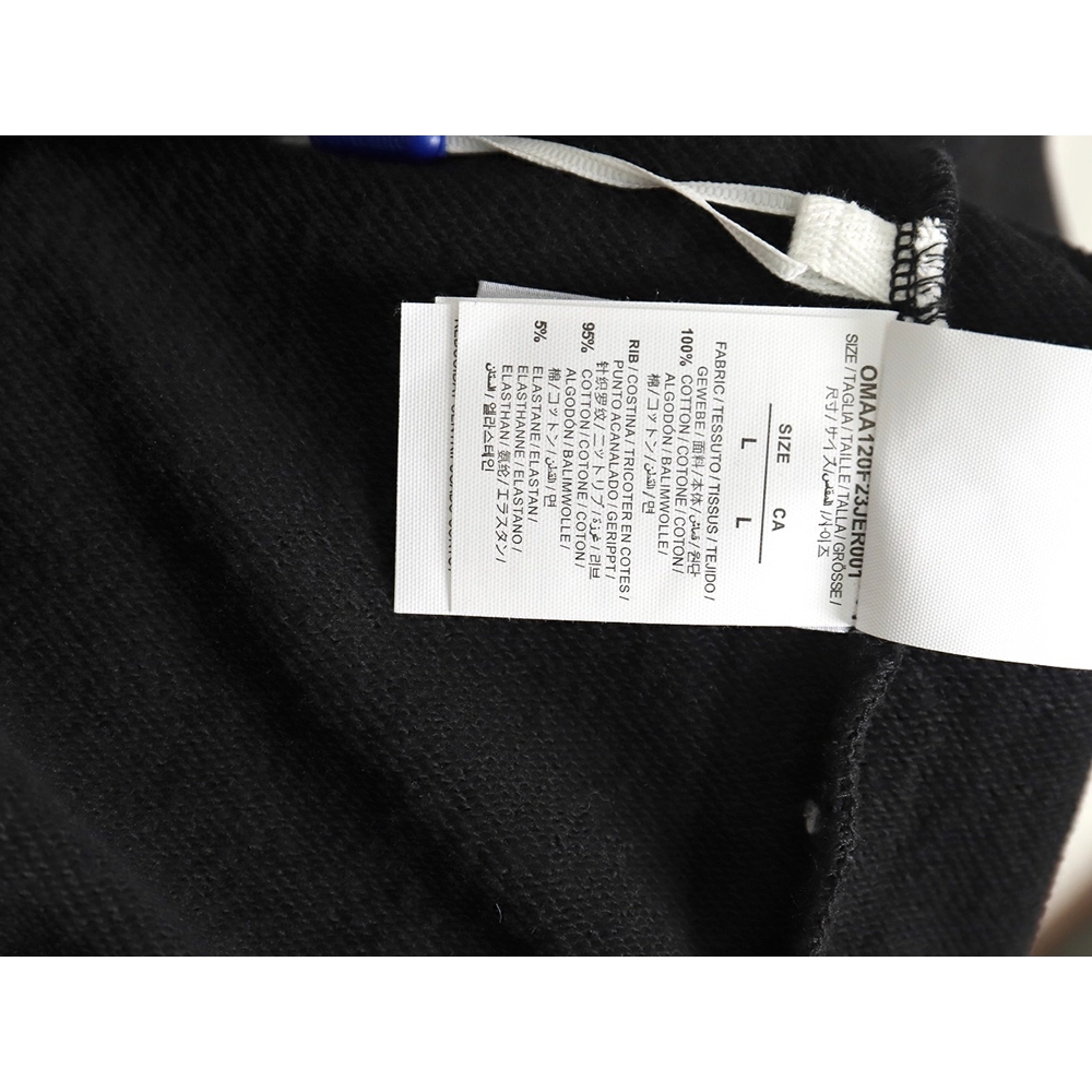 off white pure black embroidered hoodie,Off White Hoodie,Hoodie,APPAREL Clothing