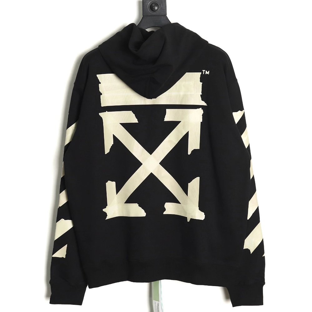 off white yellow tape hoodie,Off White Hoodie,Hoodie,APPAREL Clothing