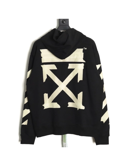 off white yellow tape hoodie,Off White Hoodie,Hoodie,APPAREL Clothing
