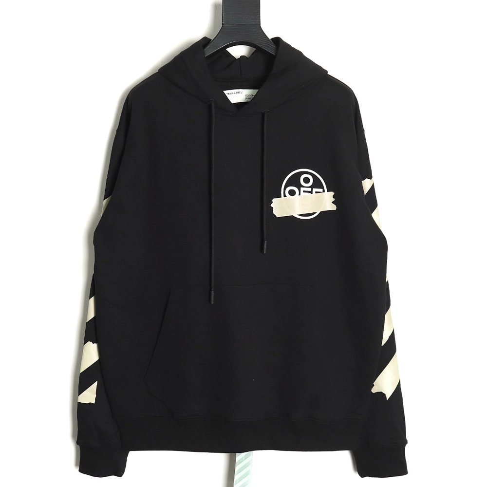 off white yellow tape hoodie,Off White Hoodie,Hoodie,APPAREL Clothing