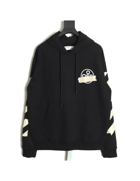 off white yellow tape hoodie,Off White Hoodie,Hoodie,APPAREL Clothing