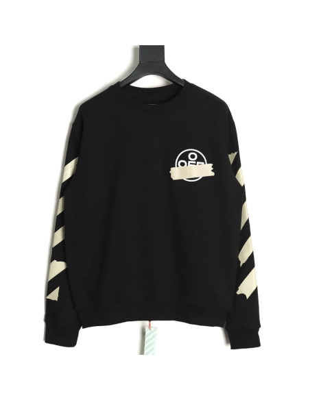 off white yellow tape crew neck sweatshirt,Off White Sweatshirt,Sweatshirt,APPAREL Clothing