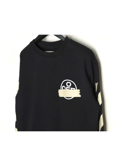 off white yellow tape crew neck sweatshirt,Off White Sweatshirt,Sweatshirt,APPAREL Clothing