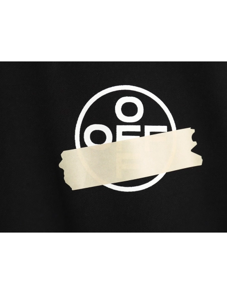 off white yellow tape crew neck sweatshirt,Off White Sweatshirt,Sweatshirt,APPAREL Clothing