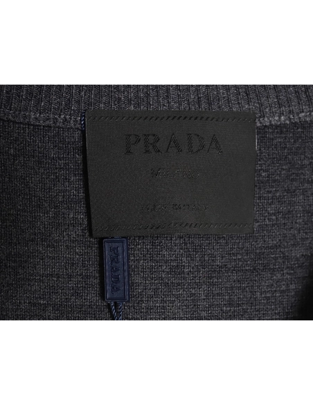 Prada embossed crew neck sweater,Prada Sweatshirt,Sweatshirt,APPAREL Clothing