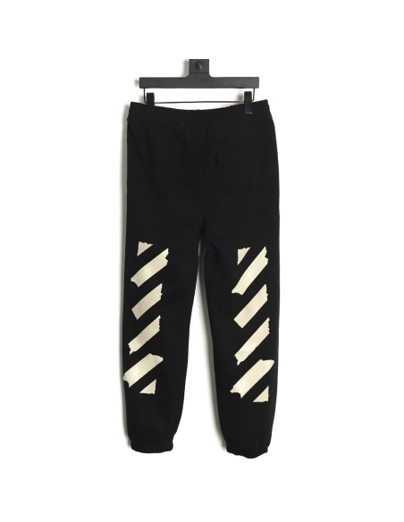 off white yellow tape trousers,Off White Trousers,CASUAL PANTS,APPAREL Clothing
