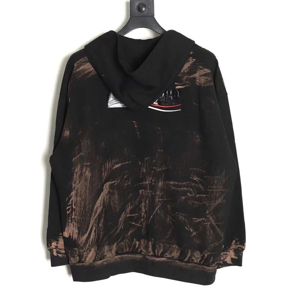 Balenciaga Handpainted lettering embroidered hooded cardigan,Balenciaga Hoodie,Hoodie,APPAREL Clothing
