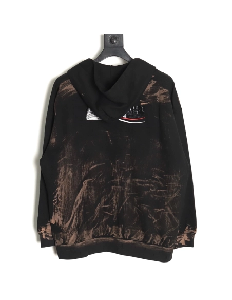 Balenciaga Handpainted lettering embroidered hooded cardigan,Balenciaga Hoodie,Hoodie,APPAREL Clothing