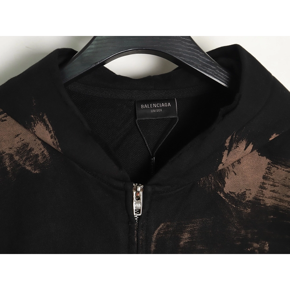 Balenciaga Handpainted lettering embroidered hooded cardigan,Balenciaga Hoodie,Hoodie,APPAREL Clothing