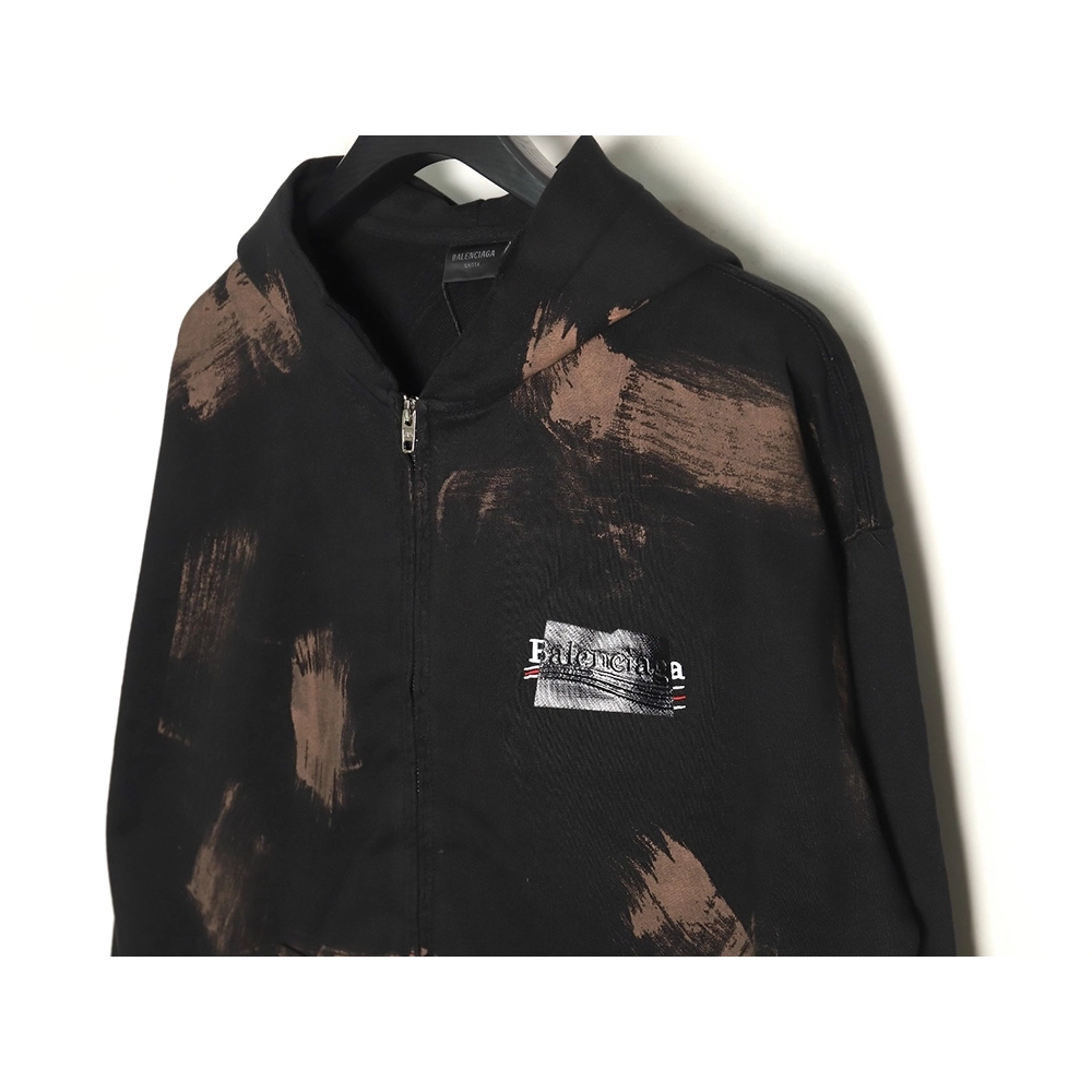 Balenciaga Handpainted lettering embroidered hooded cardigan,Balenciaga Hoodie,Hoodie,APPAREL Clothing