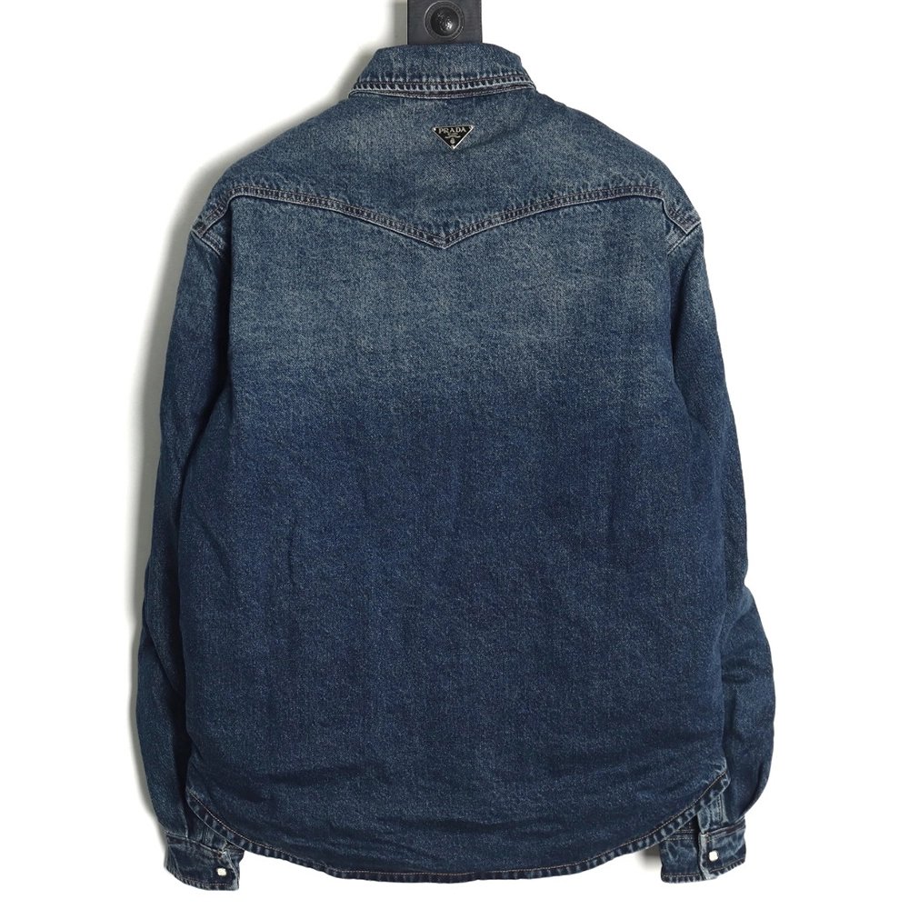 Prada triangle logo denim cotton jacket,Prada Jacket,Jacket,Buy cheap clothing haul France