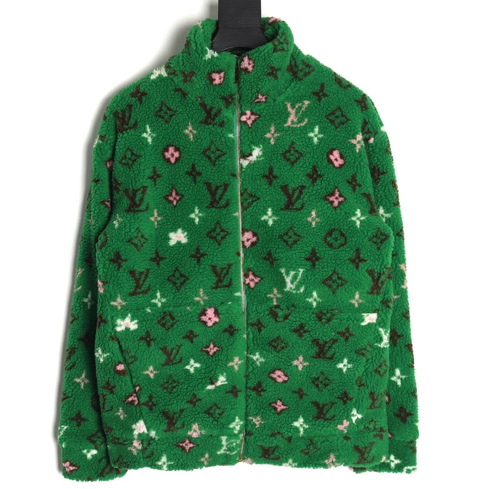 Louis Vuitton stand collar jacquard sherpa jacket,Louis Vuitton Jacket,Jacket,Buy cheap clothing haul France