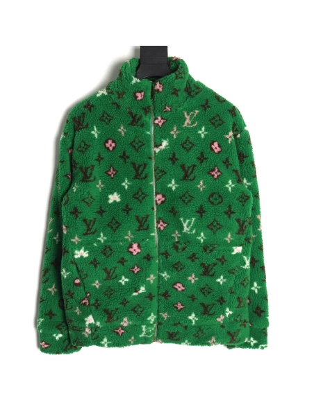 Louis Vuitton stand collar jacquard sherpa jacket,Louis Vuitton Jacket,Jacket,Buy cheap clothing haul France