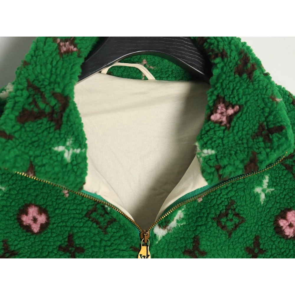 Louis Vuitton stand collar jacquard sherpa jacket,Louis Vuitton Jacket,Jacket,Buy cheap clothing haul France