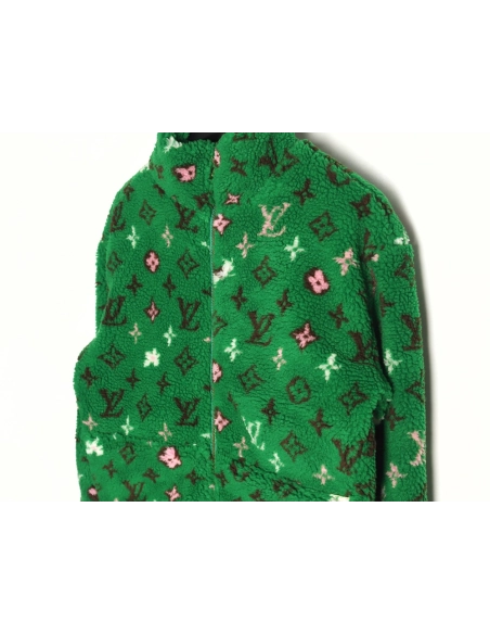 Louis Vuitton stand collar jacquard sherpa jacket,Louis Vuitton Jacket,Jacket,Buy cheap clothing haul France