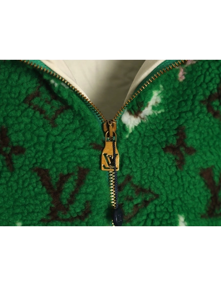 Louis Vuitton stand collar jacquard sherpa jacket,Louis Vuitton Jacket,Jacket,Buy cheap clothing haul France