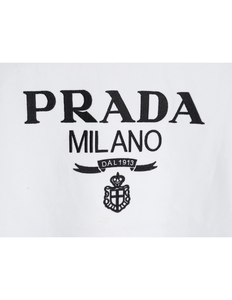 Prada embroidered logo crewneck sweatshirt,Prada Sweatshirt,Sweatshirt,Buy cheap clothing haul France