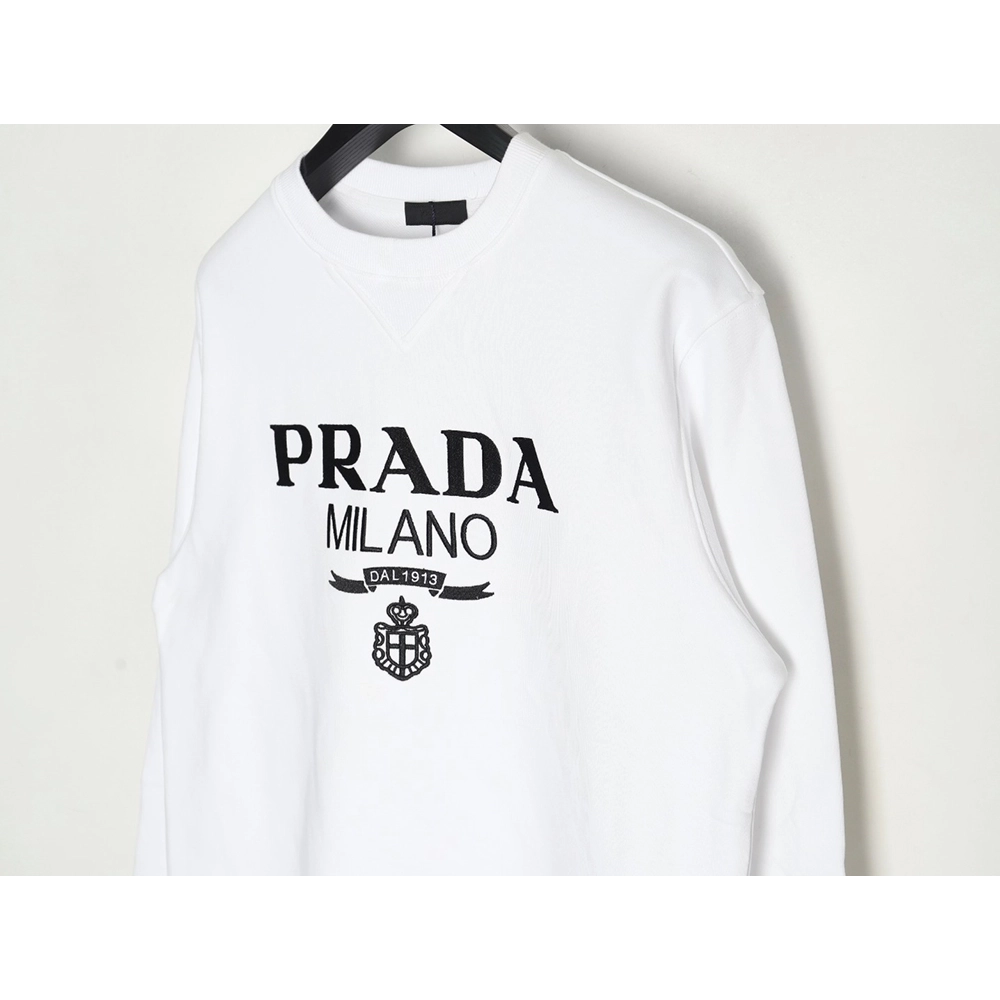 Prada embroidered logo crewneck sweatshirt,Prada Sweatshirt,Sweatshirt,Buy cheap clothing haul France
