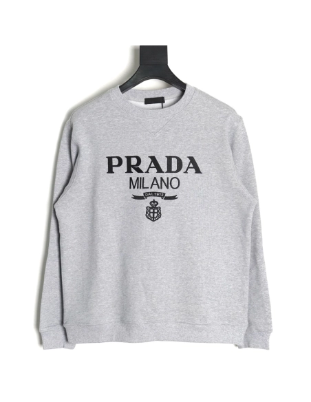 Prada embroidered logo crewneck sweatshirt,Prada Sweatshirt,Sweatshirt,Buy cheap clothing haul France