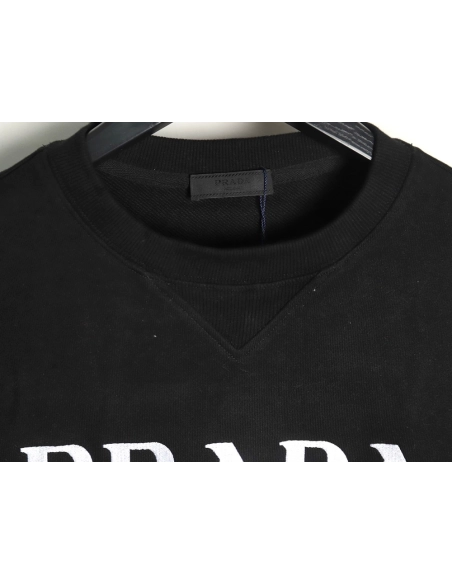 Prada embroidered logo crewneck sweatshirt,Prada Sweatshirt,Sweatshirt,Buy cheap clothing haul France