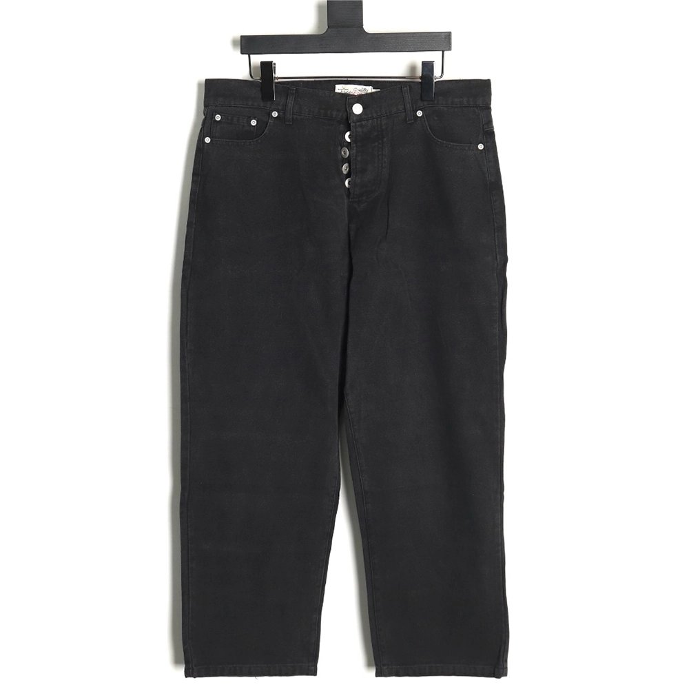 Stussy Black Eight Embroidered Washed Jeans,Stussy Jeans,CASUAL PANTS,Buy cheap clothing haul France