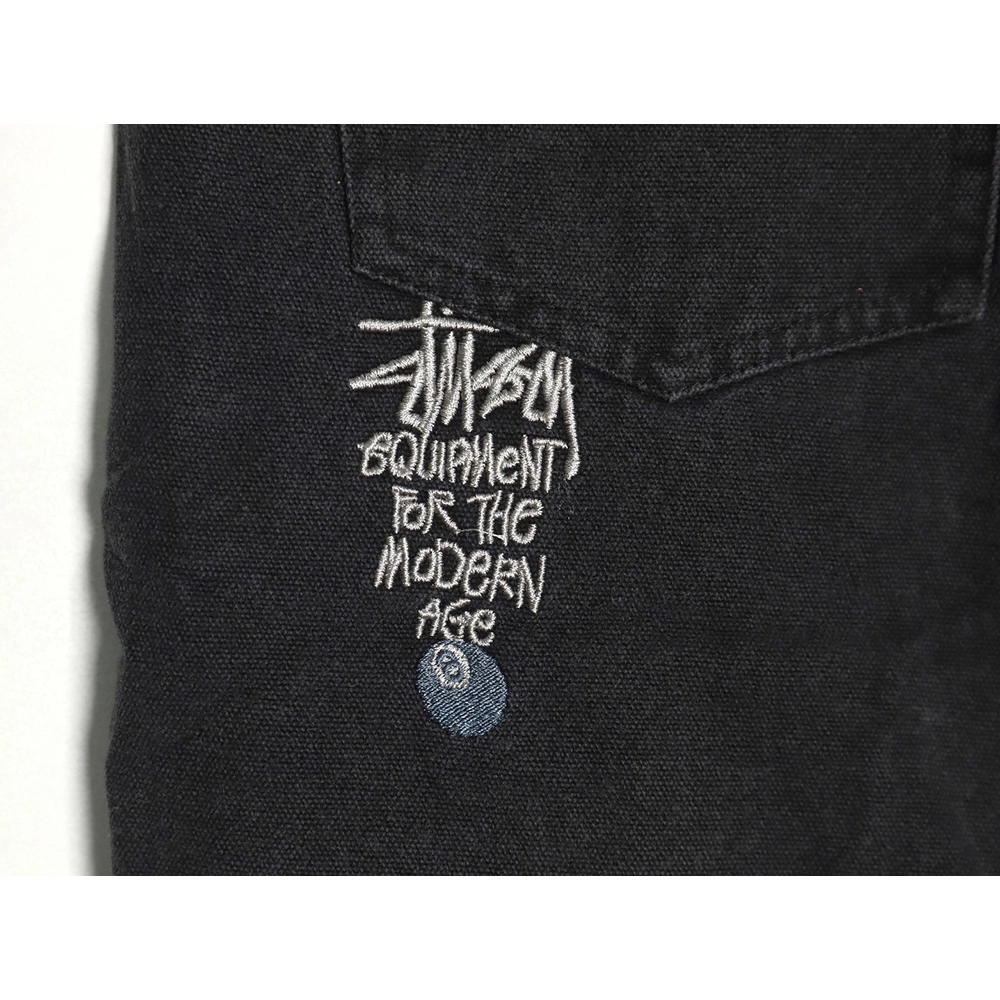 Stussy Black Eight Embroidered Washed Jeans,Stussy Jeans,CASUAL PANTS,Buy cheap clothing haul France