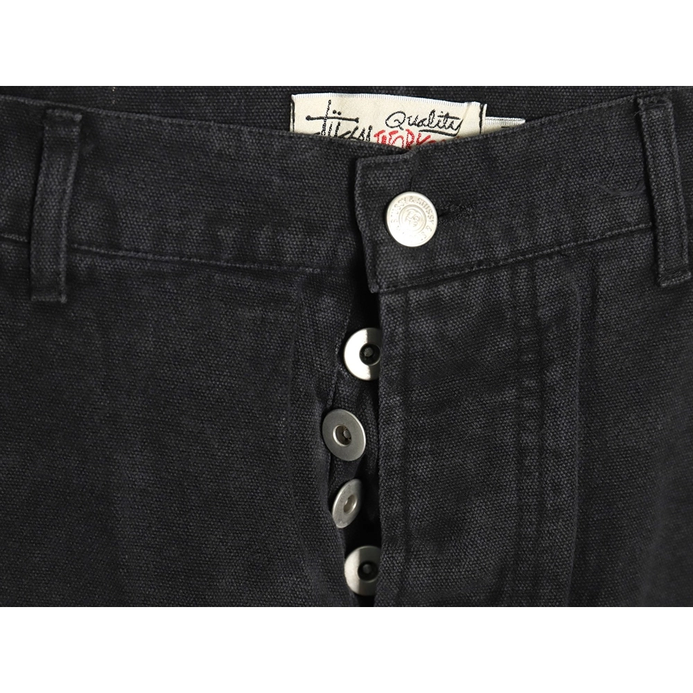 Stussy Black Eight Embroidered Washed Jeans,Stussy Jeans,CASUAL PANTS,Buy cheap clothing haul France