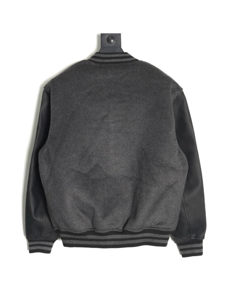 Louis Vuitton Embroidered Lettering Leather Sleeves Baseball Jacket,Louis Vuitton Jacket,Jacket,Buy cheap clothing haul France