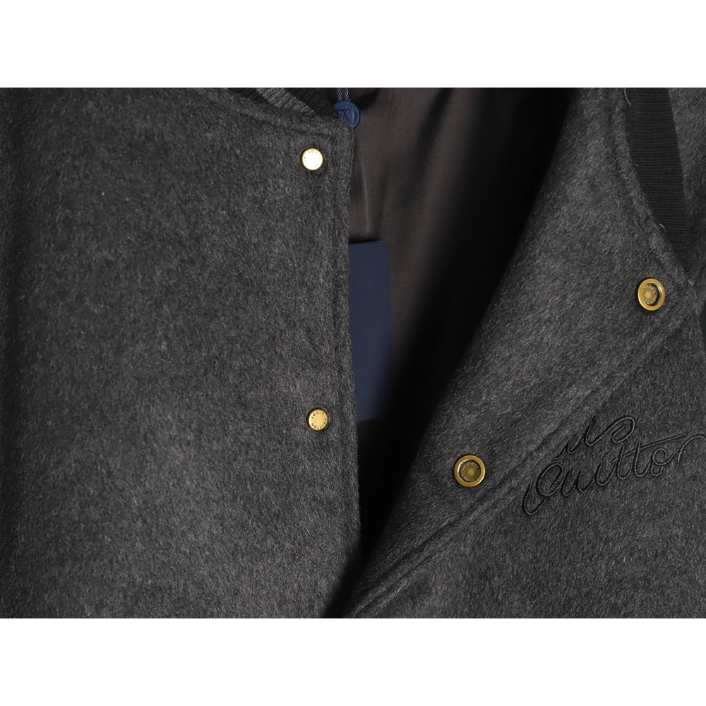 Louis Vuitton Embroidered Lettering Leather Sleeves Baseball Jacket,Louis Vuitton Jacket,Jacket,Buy cheap clothing haul France