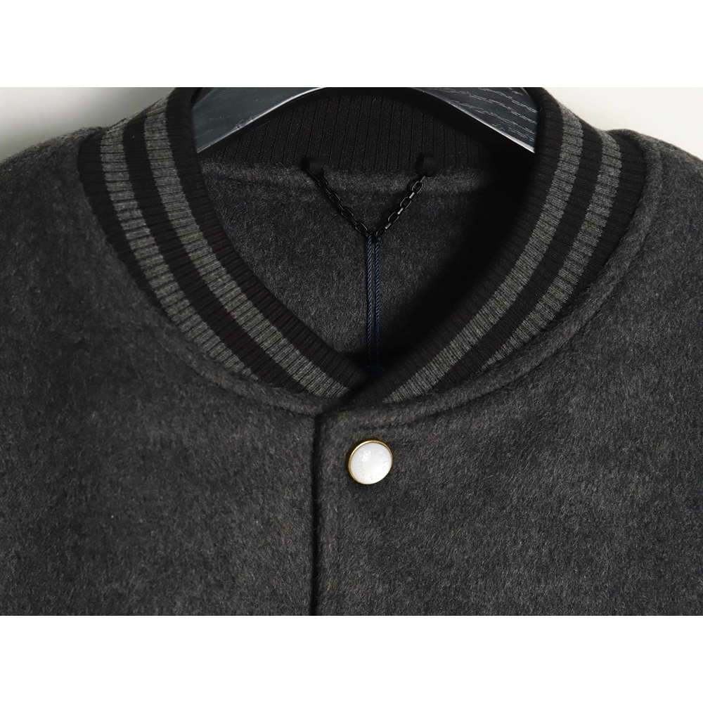 Louis Vuitton Embroidered Lettering Leather Sleeves Baseball Jacket,Louis Vuitton Jacket,Jacket,Buy cheap clothing haul France
