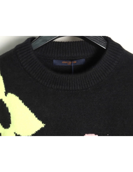 Louis Vuitton jacquard lettering crew neck sweater,Louis Vuitton Sweatshirt,Sweatshirt,Buy cheap clothing haul France